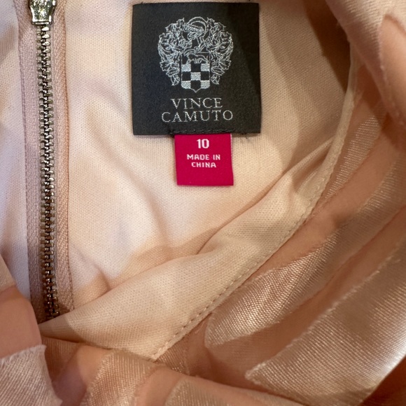 Vince Camuto Womens Pink Mock Neck Burnout Trapeze Cocktail Dress Size 10 - Picture 9 of 9